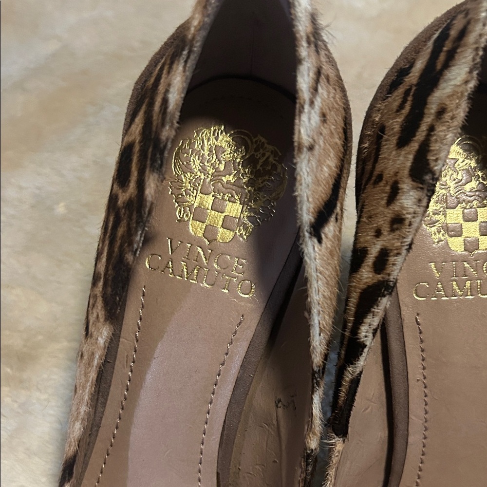 Vince Camuto Leopard Print Studded Heels - Picture 3 of 6